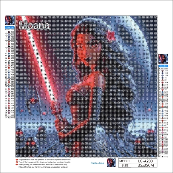 Lightsaber Moana DIY 5D Full Round Drill Diamond Painting - Picture 2 of 4